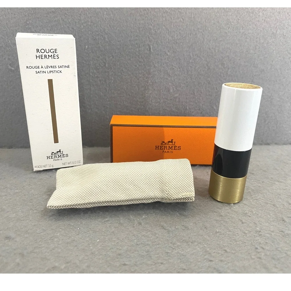 Hermes Rouge Hermes Magnetic Lipstick Sleeve & Box 0.12oz  Refillable PRISTINE